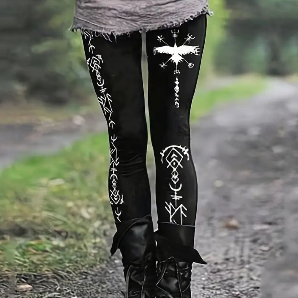MISSLOOK Black and White Graphic Leggings